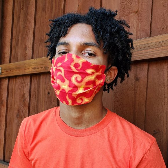 Fire Flames Handmade Cotton Face Mask,Reuse/Wash - Picture 5 of 5